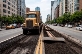 Мэр Южно-Сахалинска Сергей Надсадин проверил ход капремонта на проспекте Мира