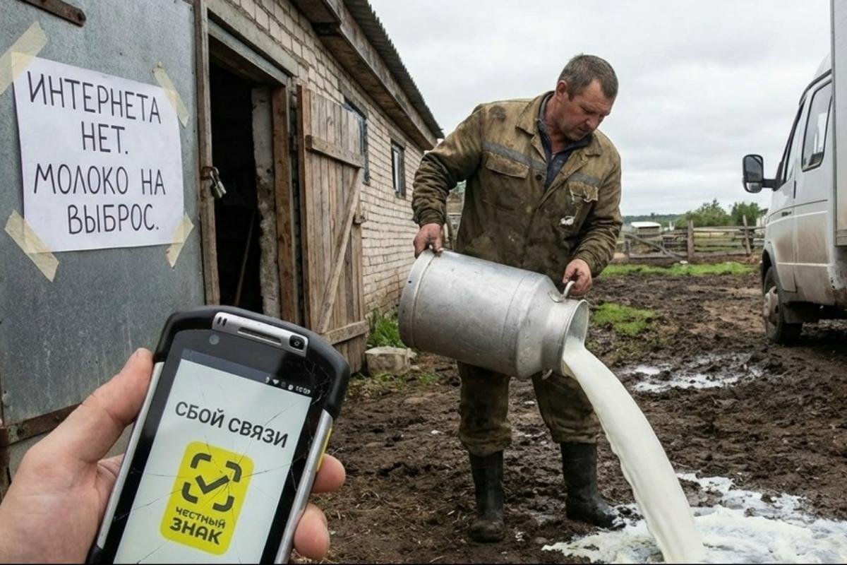 Интернет пропал — молоко на свалку: как фермеры теряют бизнес из-за «Честного знака»