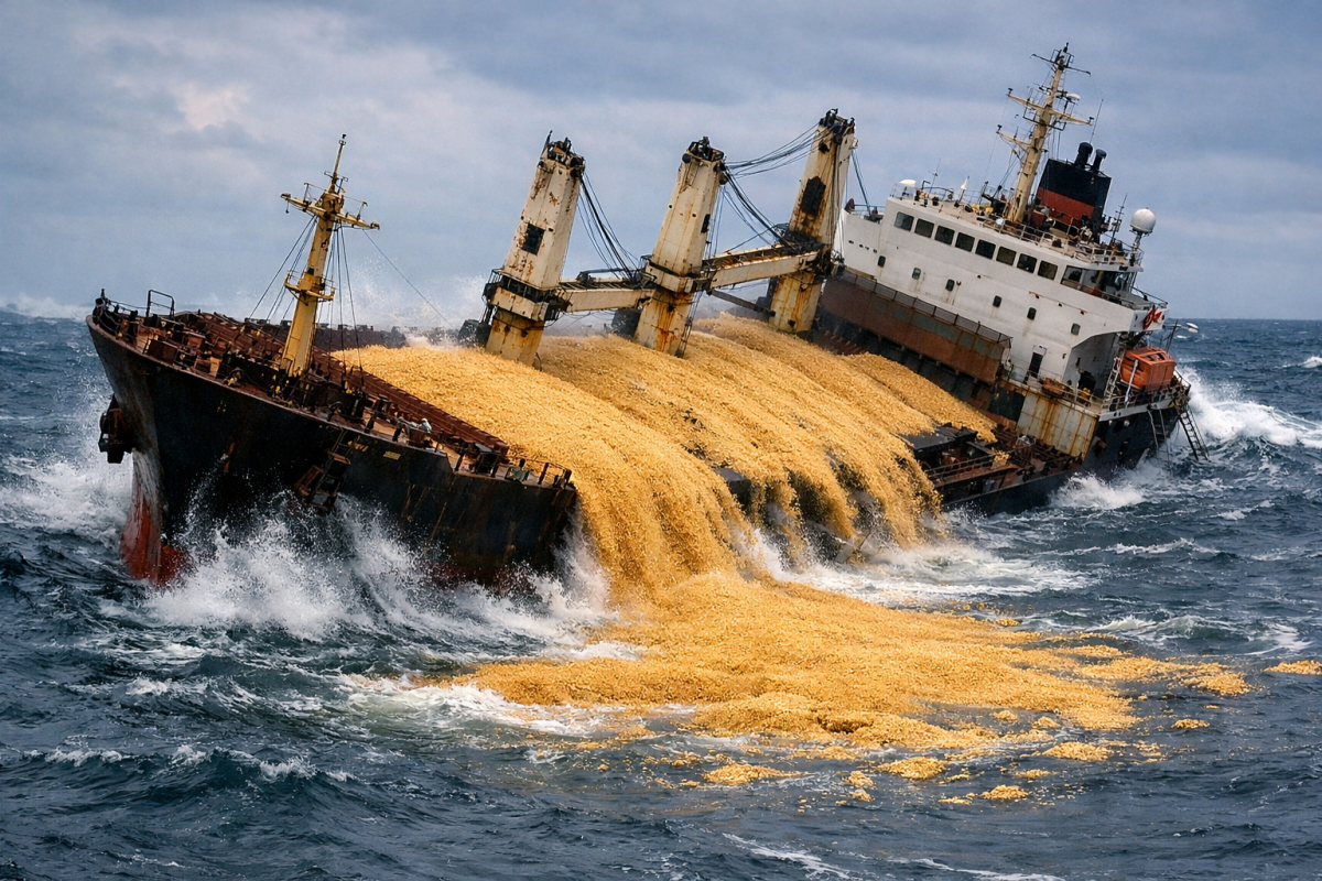 В Азовском море потерпело крушение судно типа «Волго-Балт» с пшеницей