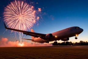 A military transport plane was attacked with pyrotechnics in Germany.